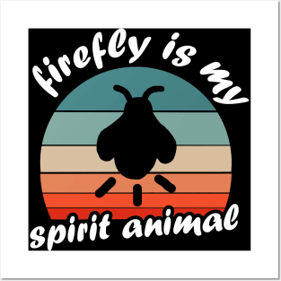 My spirit animal firefly saying retro beetle Posters and Art